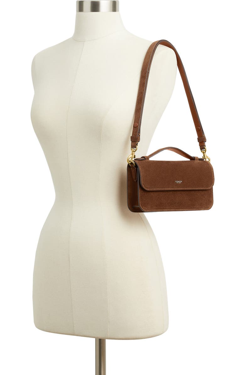 COACH Elora Refined Leather Crossbody Bag, Alternate, color, B4/ Warm Brown