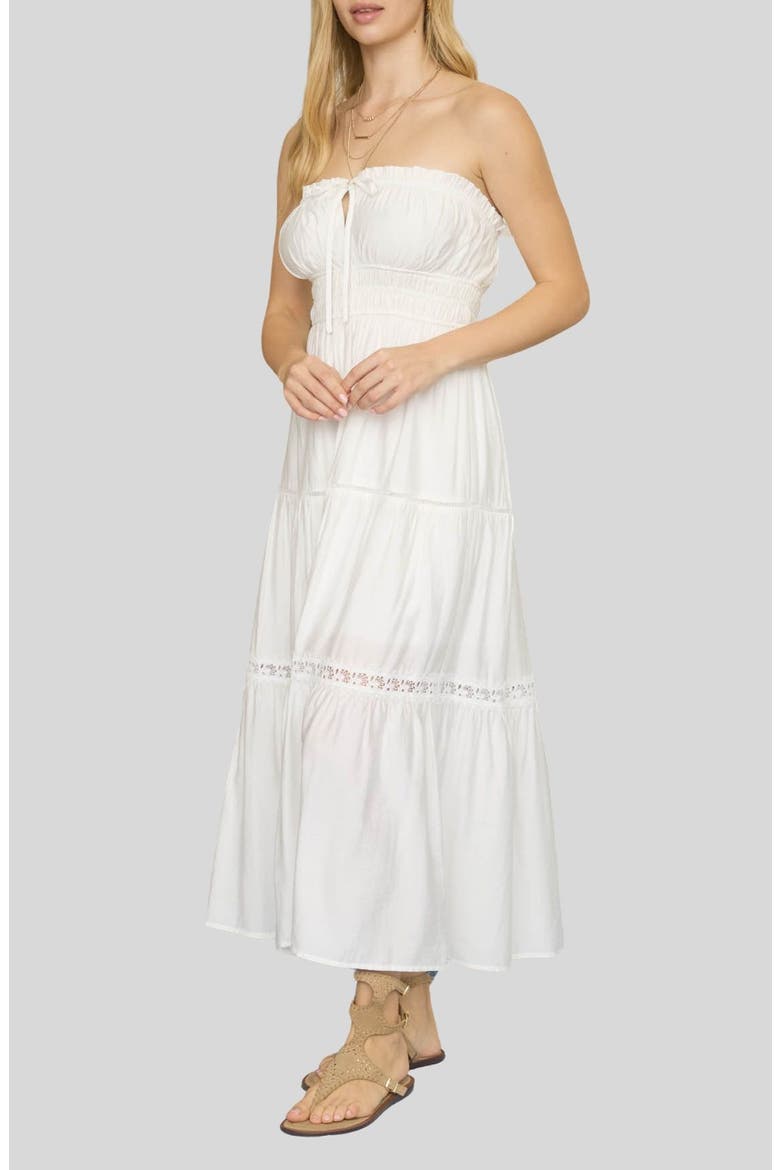 Strapless Midi Dress, Alternate, color, WHITE