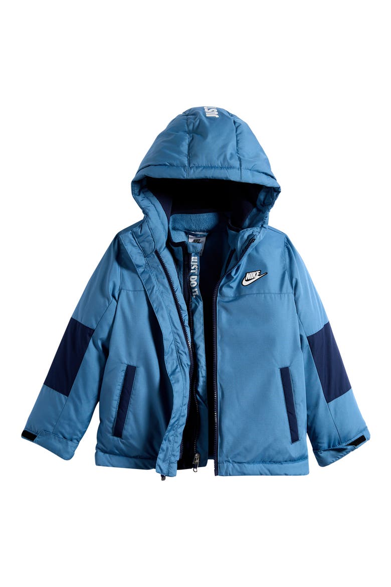 Kids' 3-in-1 System Hooded Jacket, Alternate, color, NIKE AEGEAN STORM