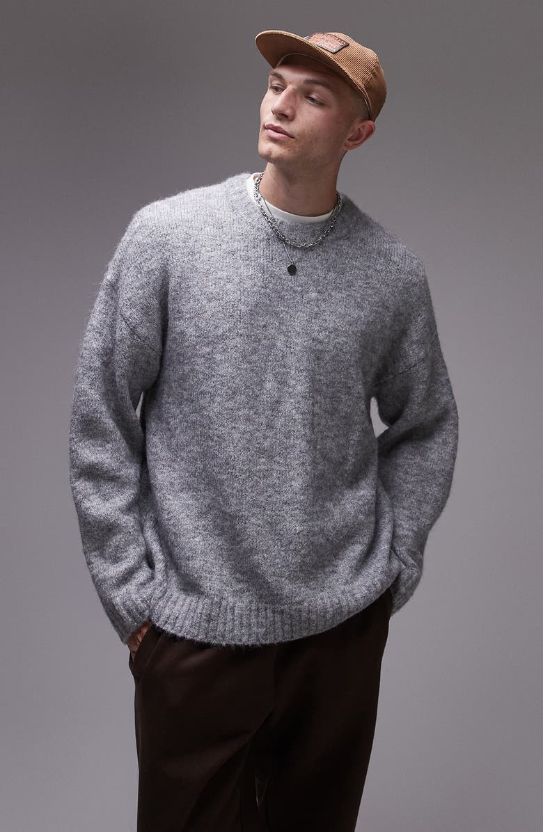 Topman Relaxed Fit Sweater, Main, color, 