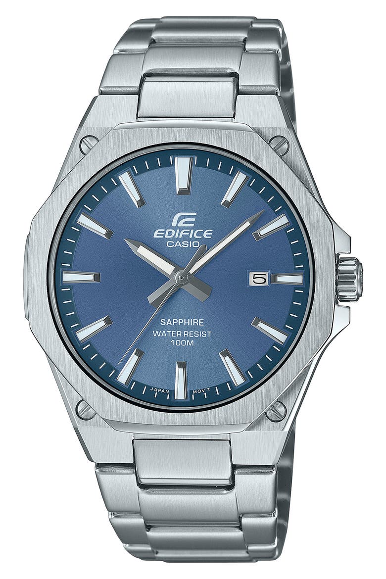 Edifice Slim Bracelet Watch, 44mm, Main, color, SILVER