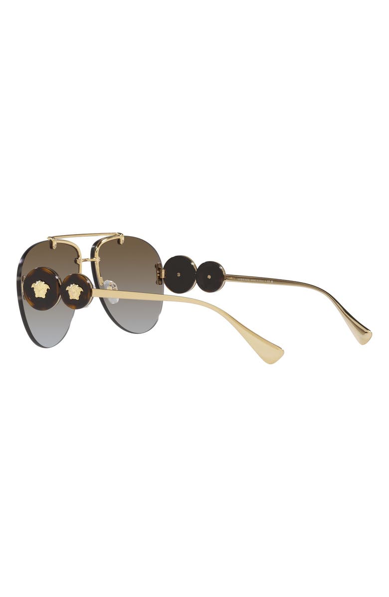Versace 63mm Oversize Gradient Aviator Sunglasses, Alternate, color, 