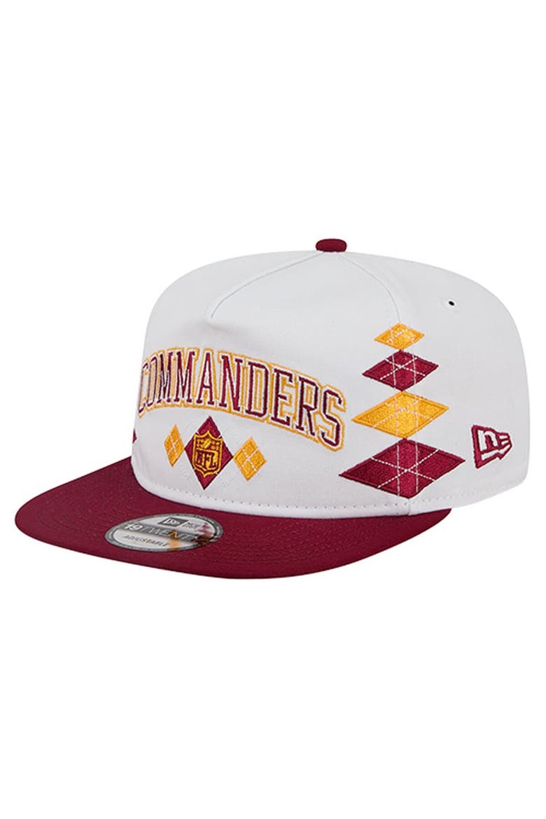 Men's New Era  White Washington Commanders Argyle 19TWENTY Adjustable Hat, Alternate, color, White