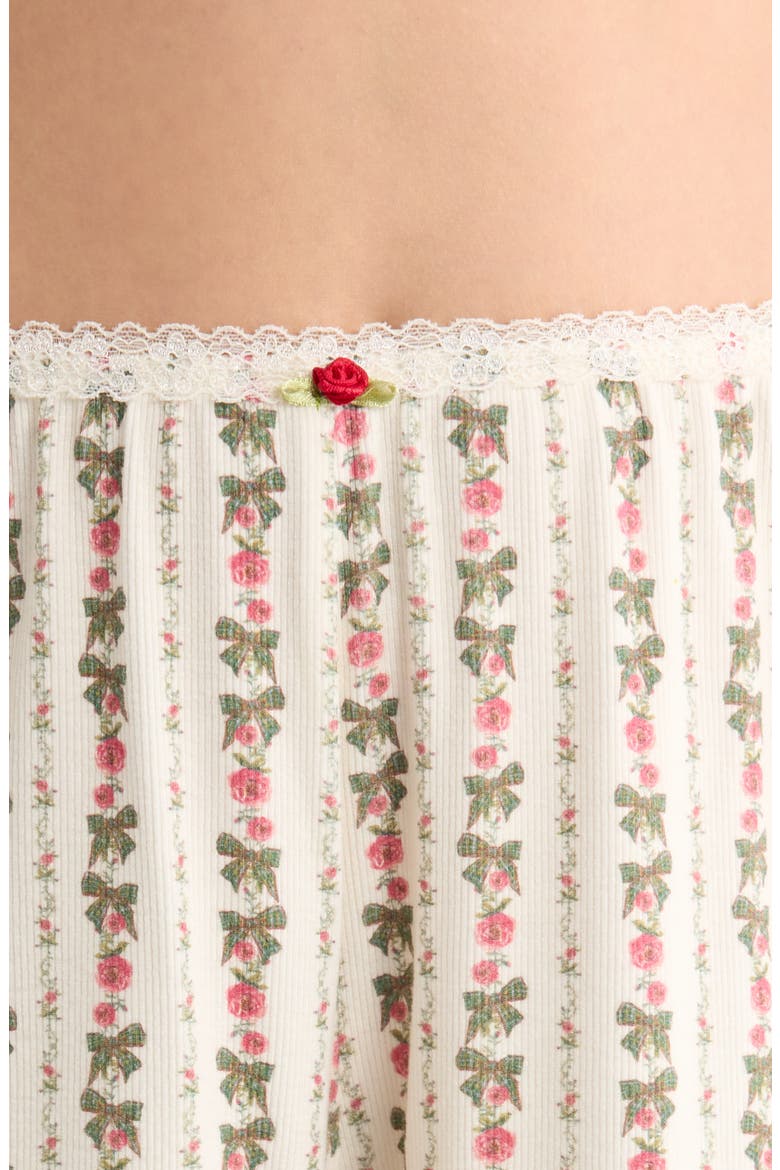 Print Pajama Shorts, Alternate, color, HEIRLOOM ROSE