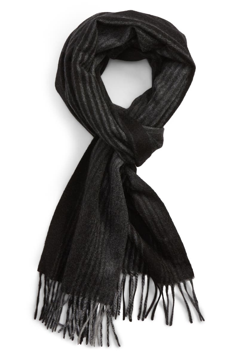 NORDSTROM MEN'S SHOP Ombré Stripe Cashmere Scarf, Main, color, 