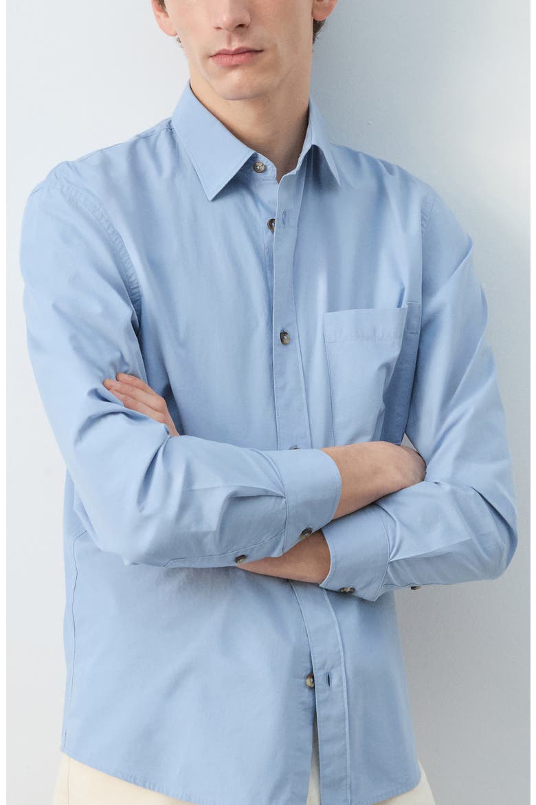 Relaxed Fit Button-Up Shirt, Alternate, color, SKY BLUE