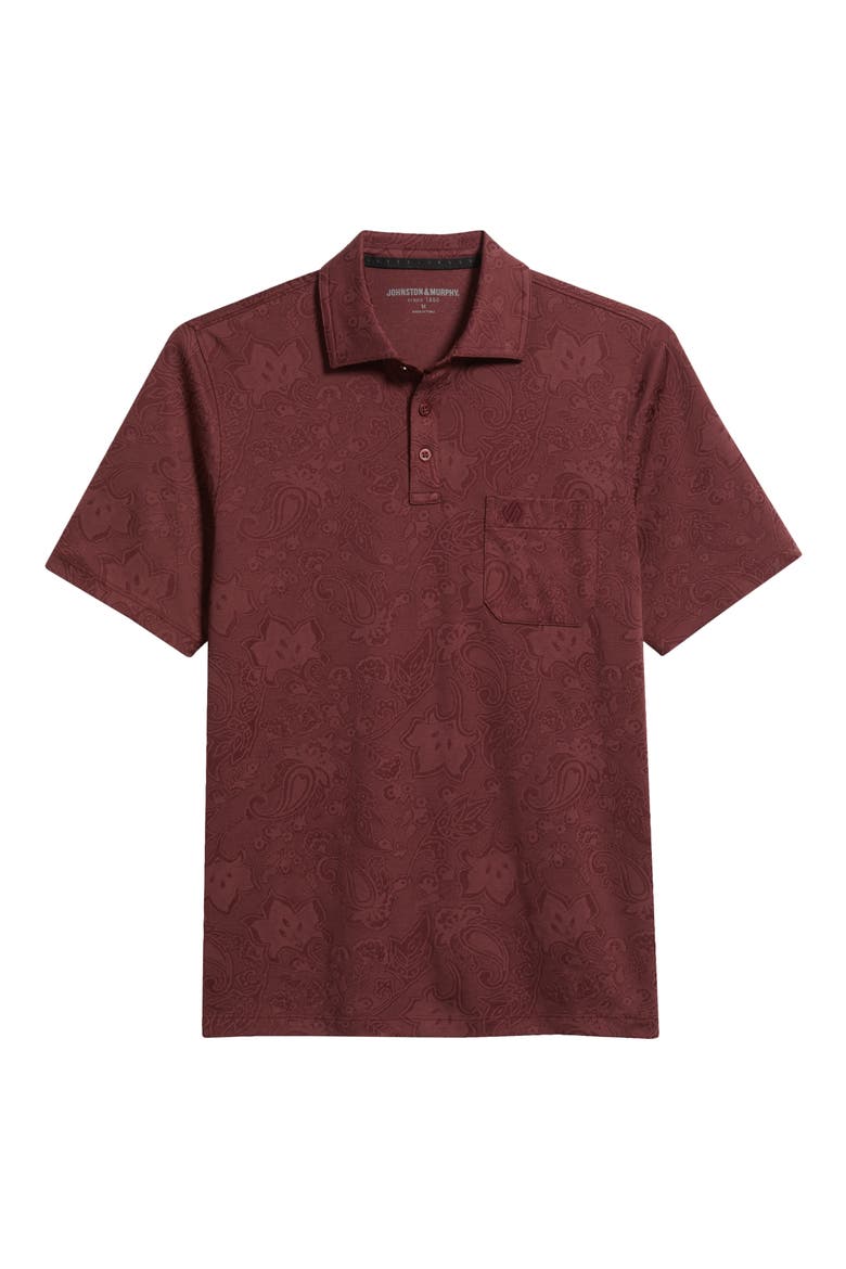 Evans Paisley Jacquard Polo, Alternate, color, BURGUNDY PAISLEY