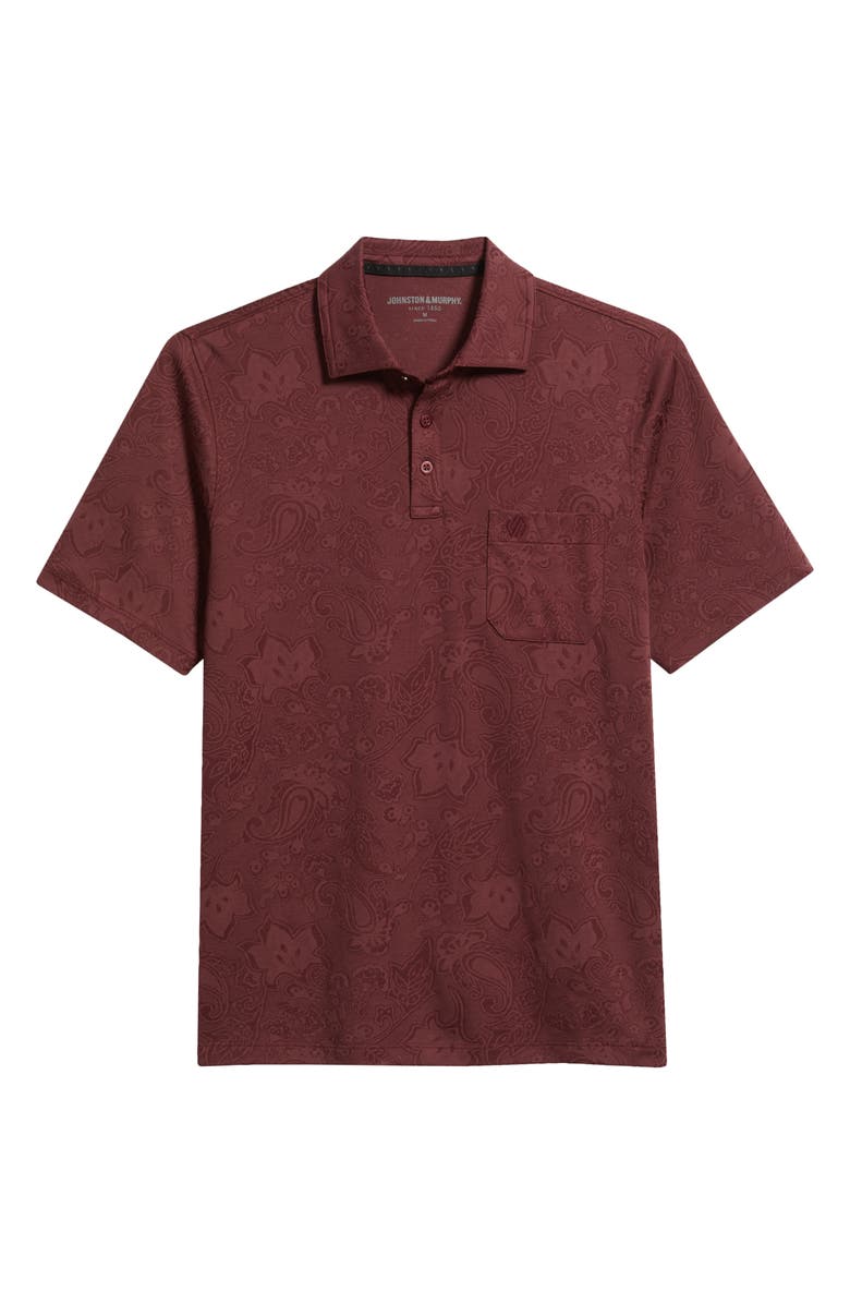 Johnston & Murphy Evans Paisley Jacquard Polo, Main, color, Burgundy Paisley