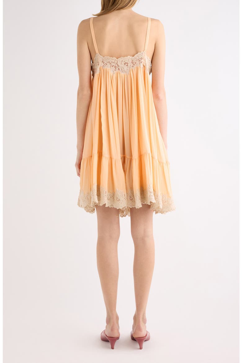 Organic Silk Georgette Minidress, Alternate, color, PEACH ORANGE