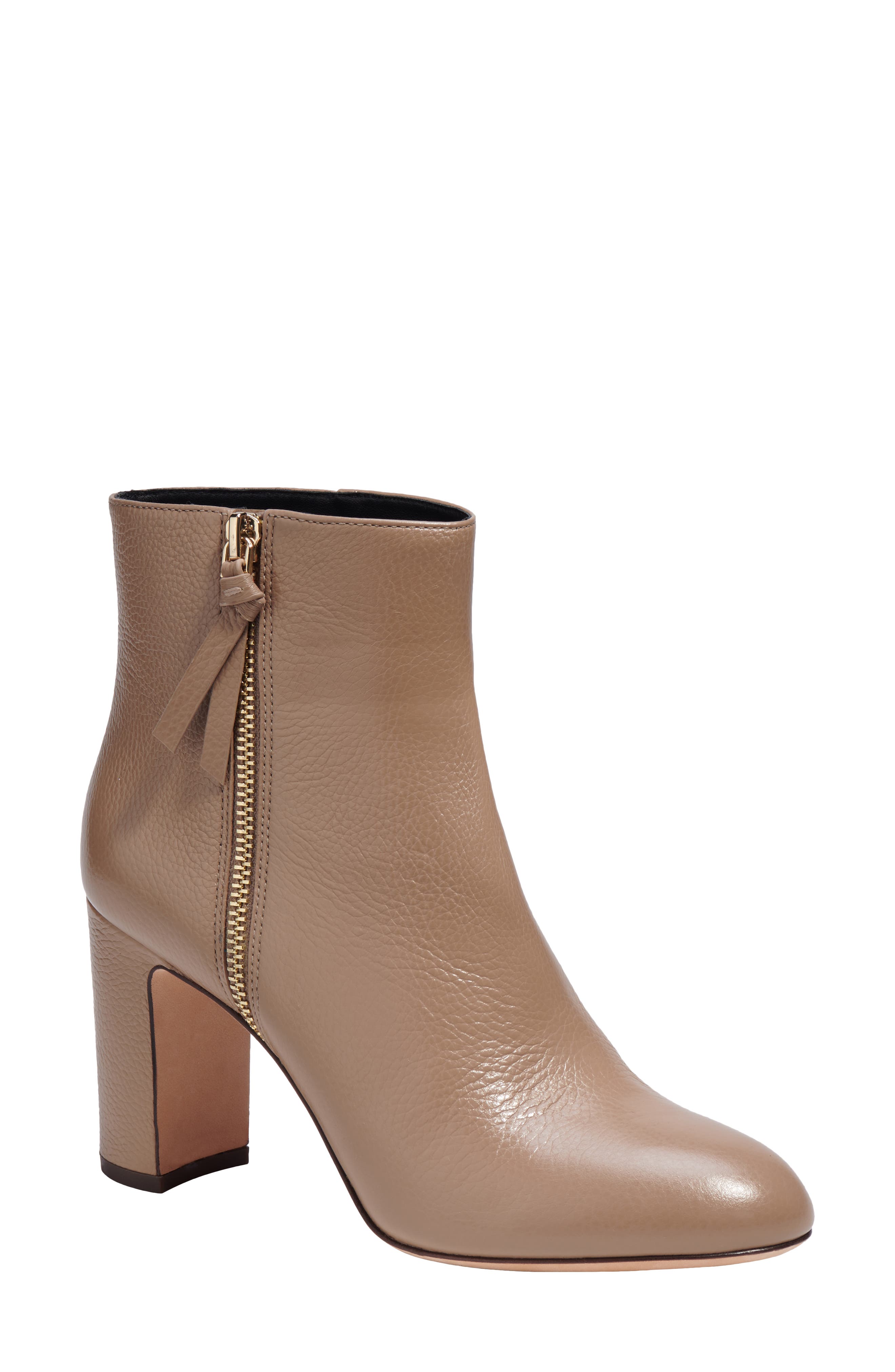 knott zip bootie, Main, color, RUSTIC BROWN