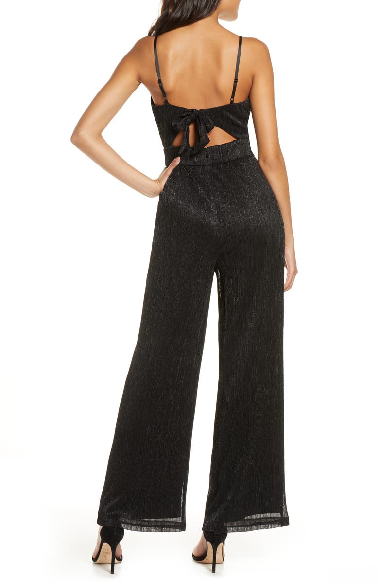 Eliza J Ruched Wide Leg Jumpsuit, Alternate, color,