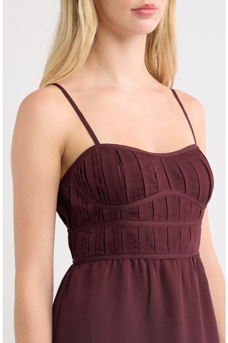 Pleated Sleeveless Maxi Dress, Alternate, color, WINE