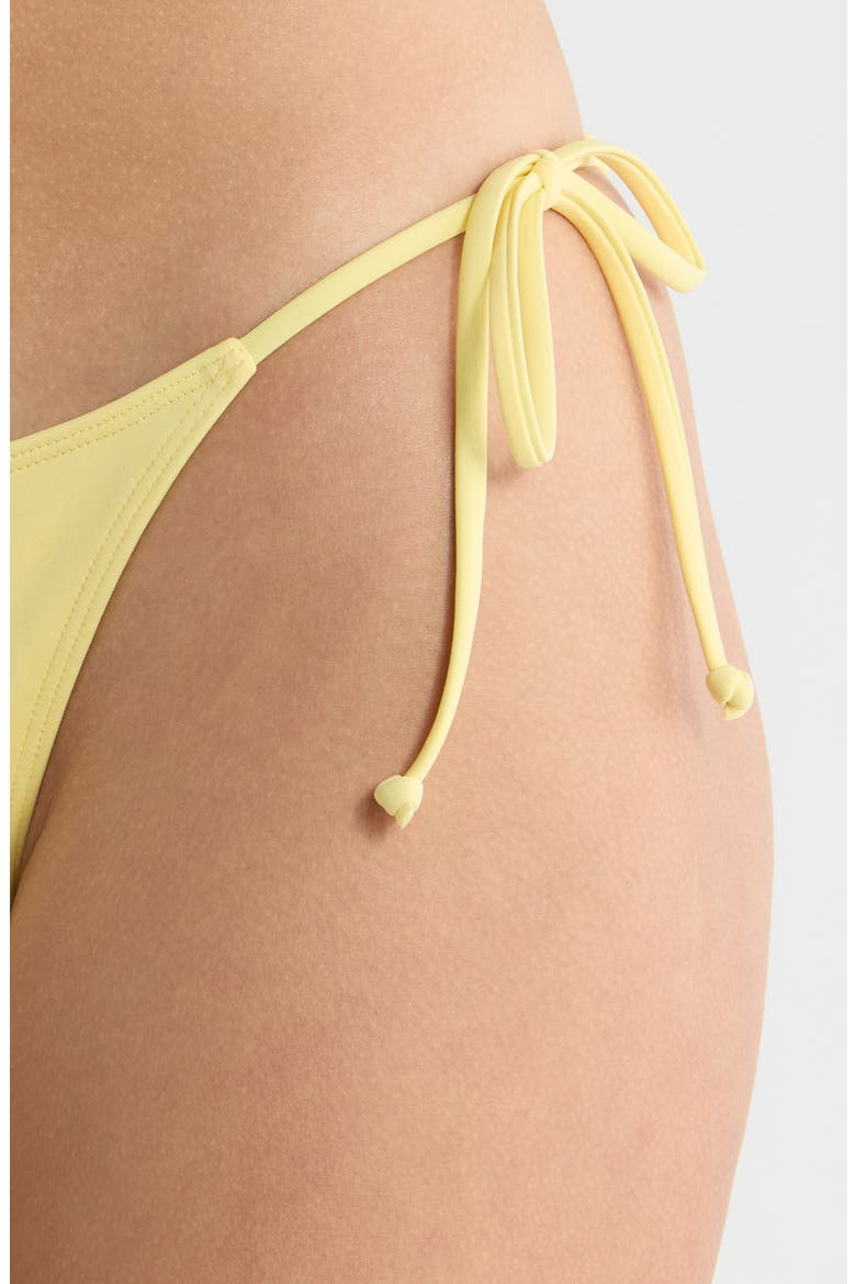 High Cut Side Tie Bikini Bottoms, Alternate, color, YELLOW