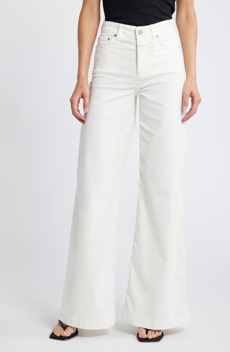Closed Glow Up High Waist Wide Leg Corduroy Pants, Main, color, Ivory