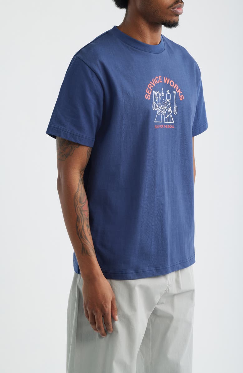 Service Works Soup For the Soul Organic Cotton Graphic T-Shirt, Alternate, color, Navy