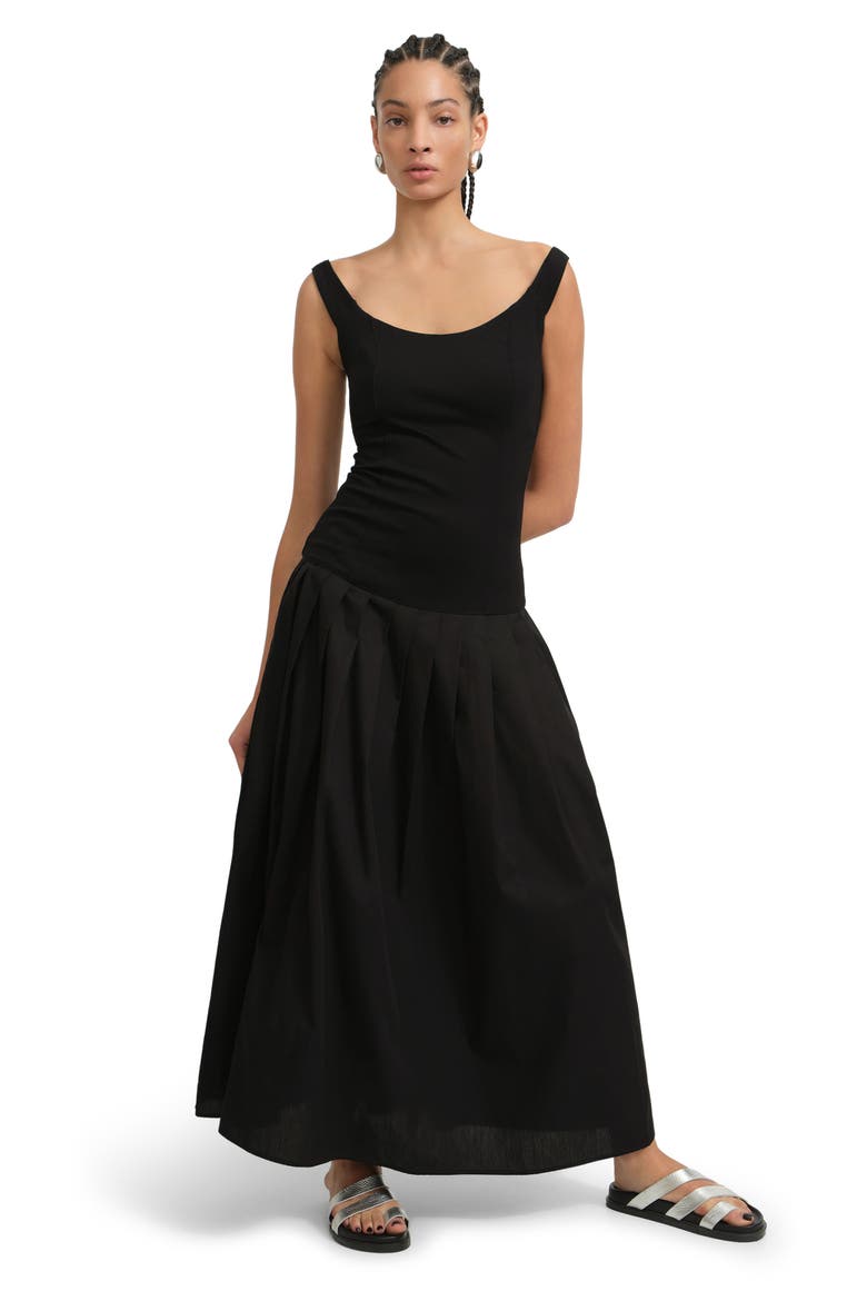 Selene Off the Shoulder Dress, Alternate, color, BLACK