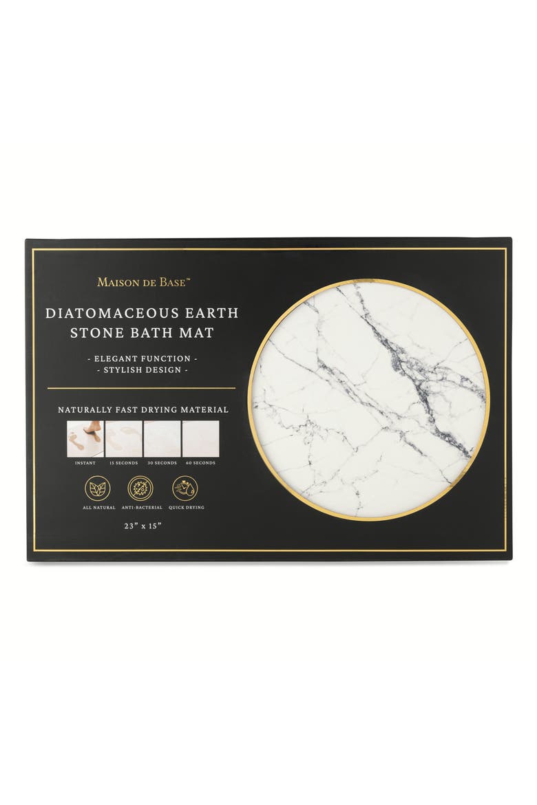 Diatomaceous Earth Stone Bath Mat, Main, color, WHITE
