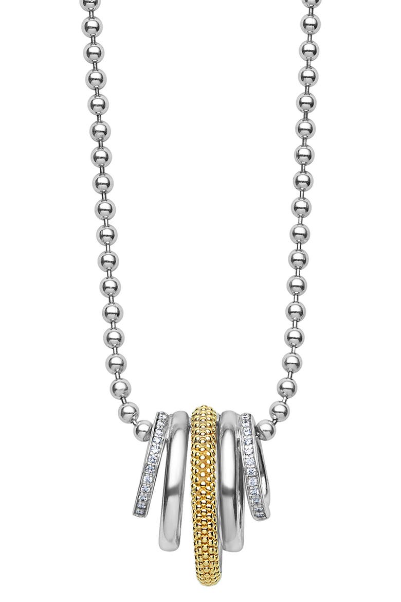 Caviar Lux Pavé Diamond Pendant Necklace, Alternate, color, TWO-TONE