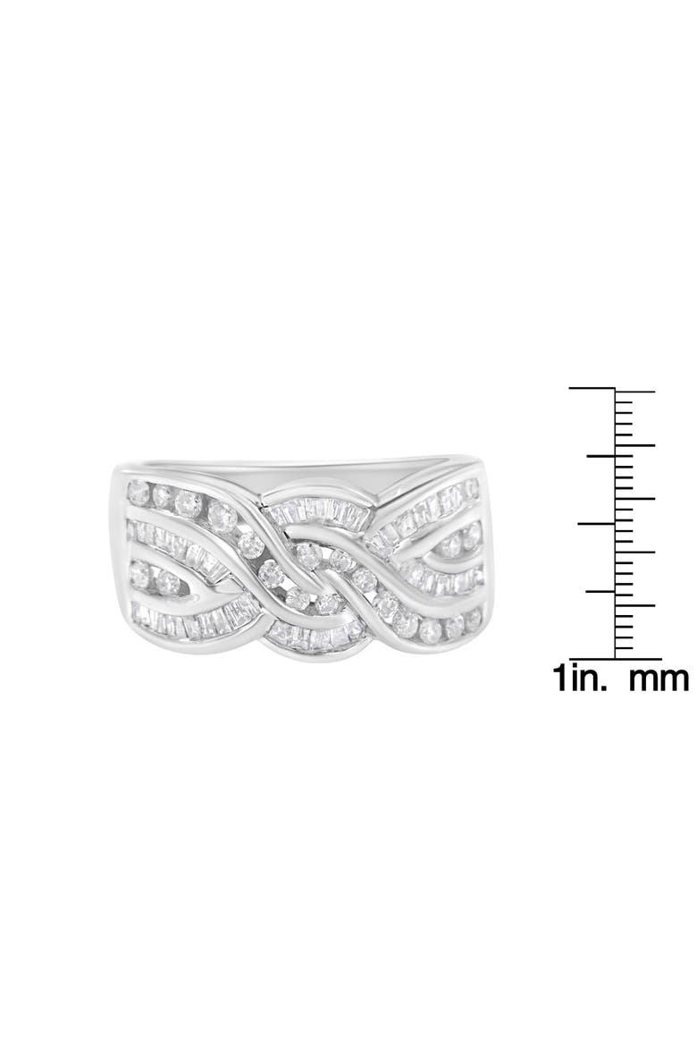 10K White Gold 1.0 Cttw Diamond Inlay Bypass Ring, Alternate, color, White Gold