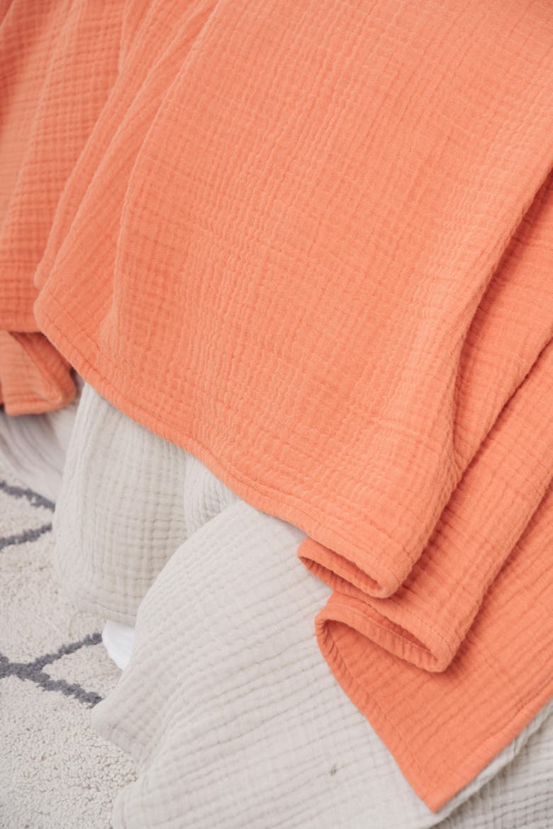 Ryker Melon Twin Gauze Coverlet Bedspread, Alternate, color, Orange