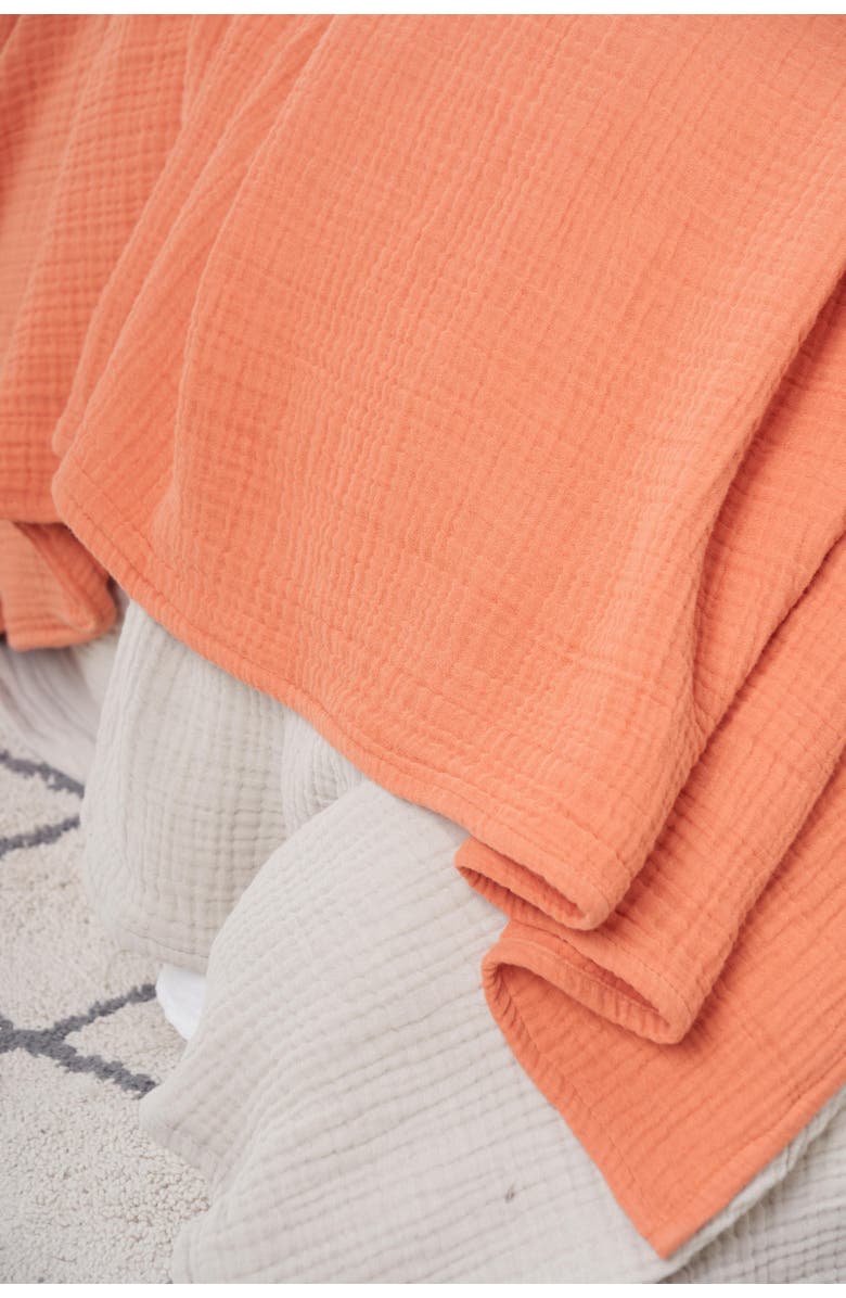 carol & frank Ryker Melon Queen Gauze Coverlet, Alternate, color, Orange