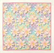 Kurt Geiger London Floral Monogram Silk Large Square Scarf