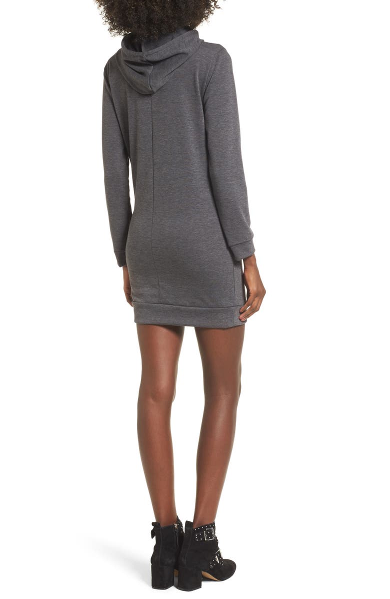 Dee Elly Lace Up Hoodie Dress, Alternate, color, 