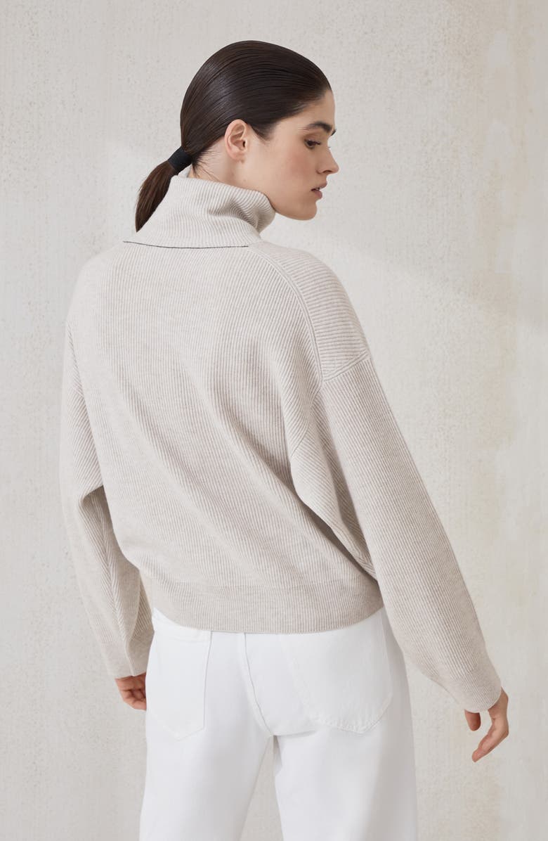 Brunello Cucinelli Wool, cashmere and silk sweater, Alternate, color, Cool Beige