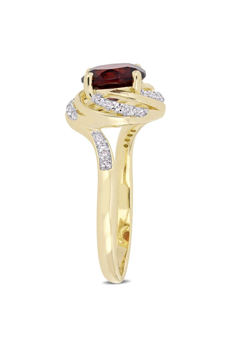 Garnet, White Topaz & Diamond Swirl Ring, Alternate, color, Garnet
