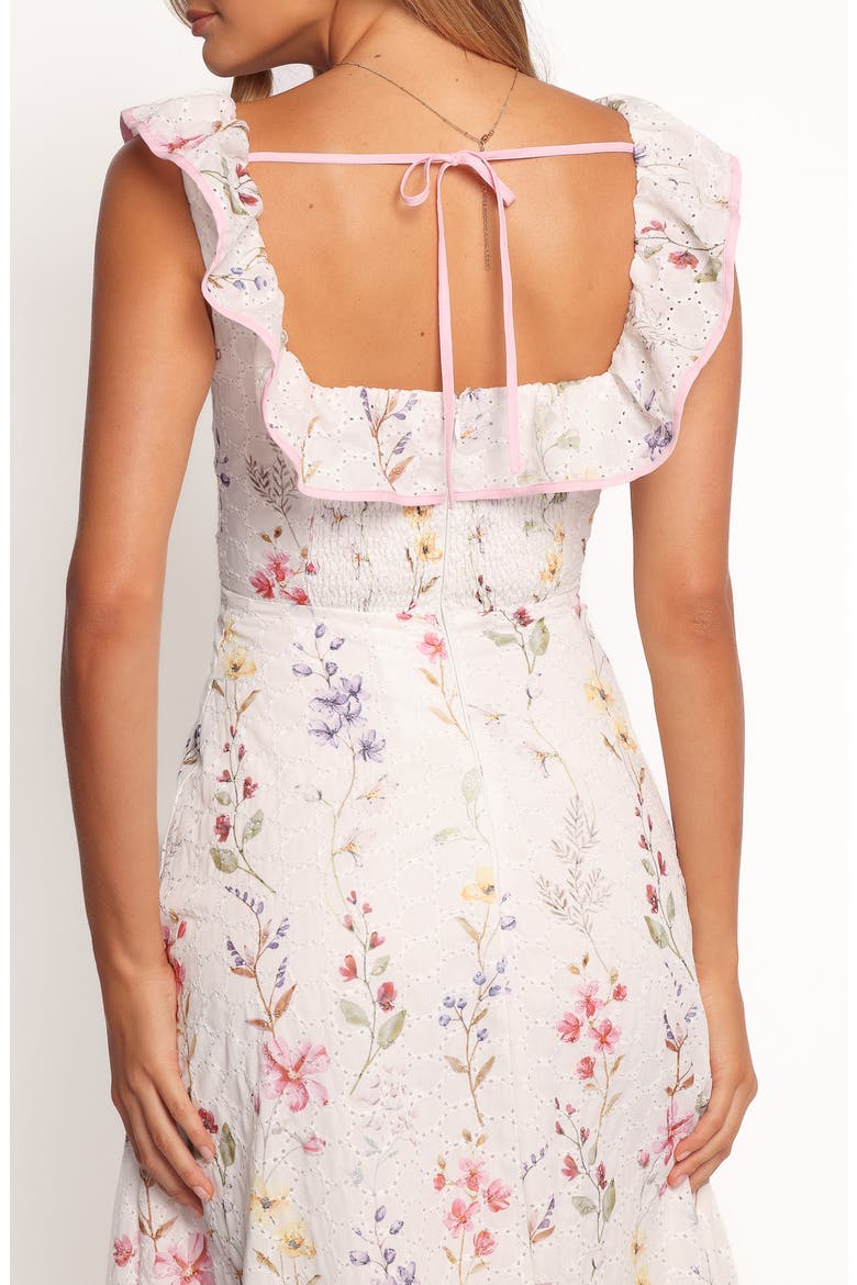 Lucille Floral Print Midi Dress, Alternate, color, WHITE FLORAL