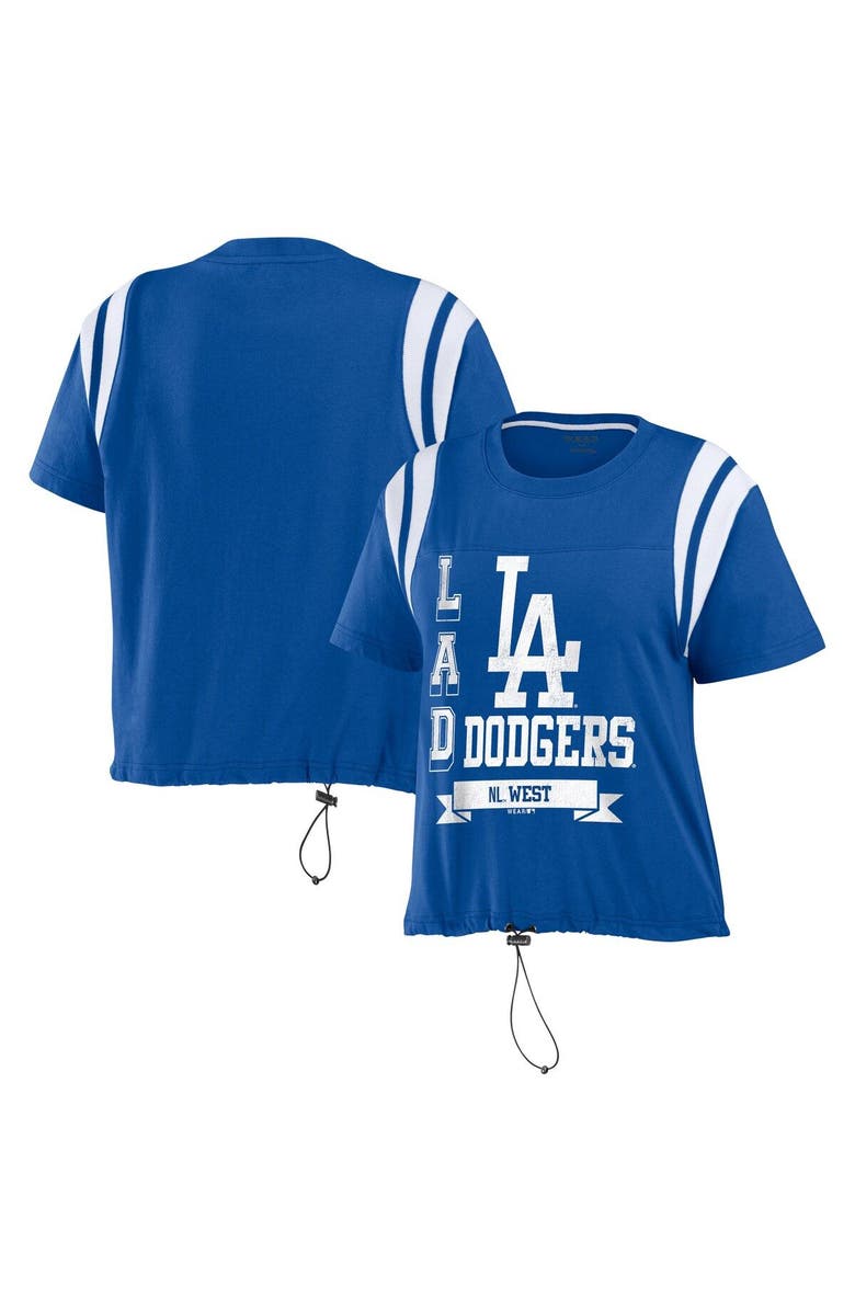 WEAR by Erin Andrews Women's WEAR by Erin Andrews Royal Los Angeles Dodgers Cinched Colorblock T-Shirt, Main, color, Royal