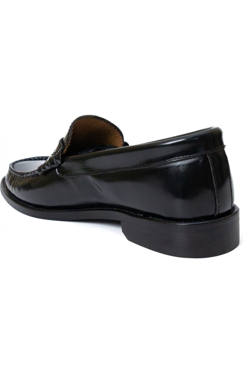 Menina Step Mila Leather Penny Loafer, Alternate, color, Black