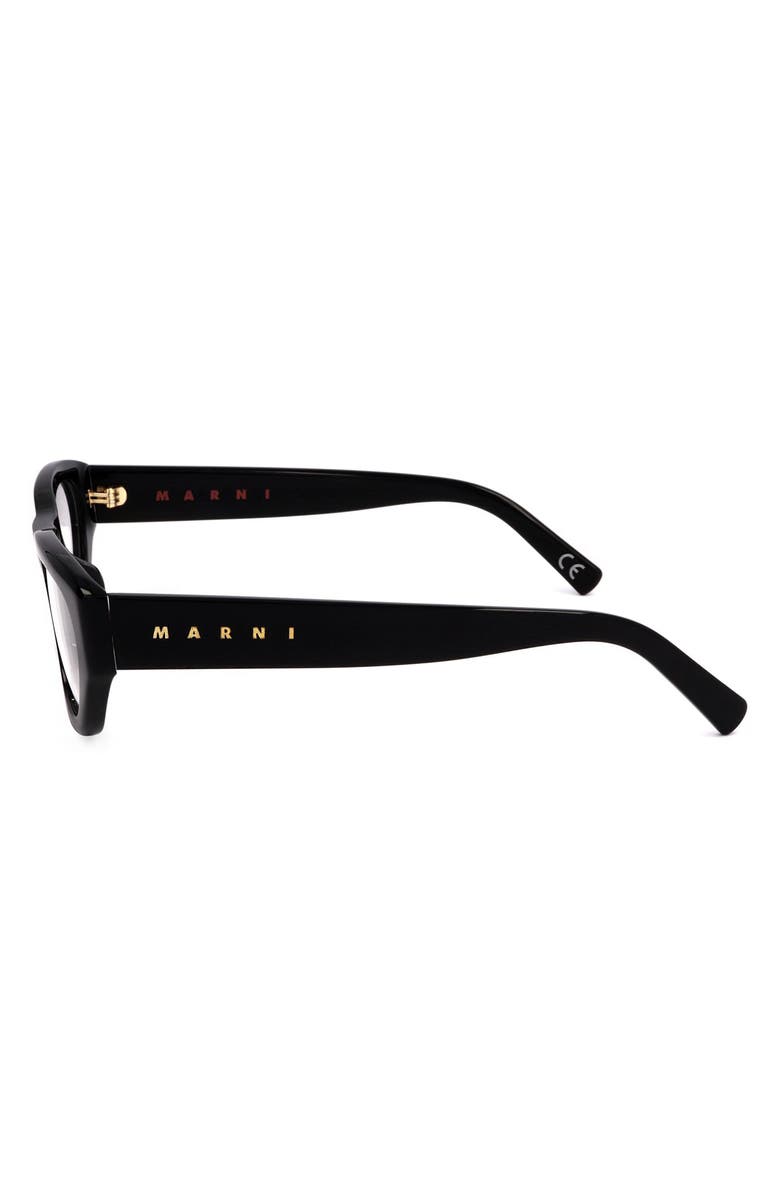 Marni 53mm Rectangular Reading Glasses, Alternate, color, Black