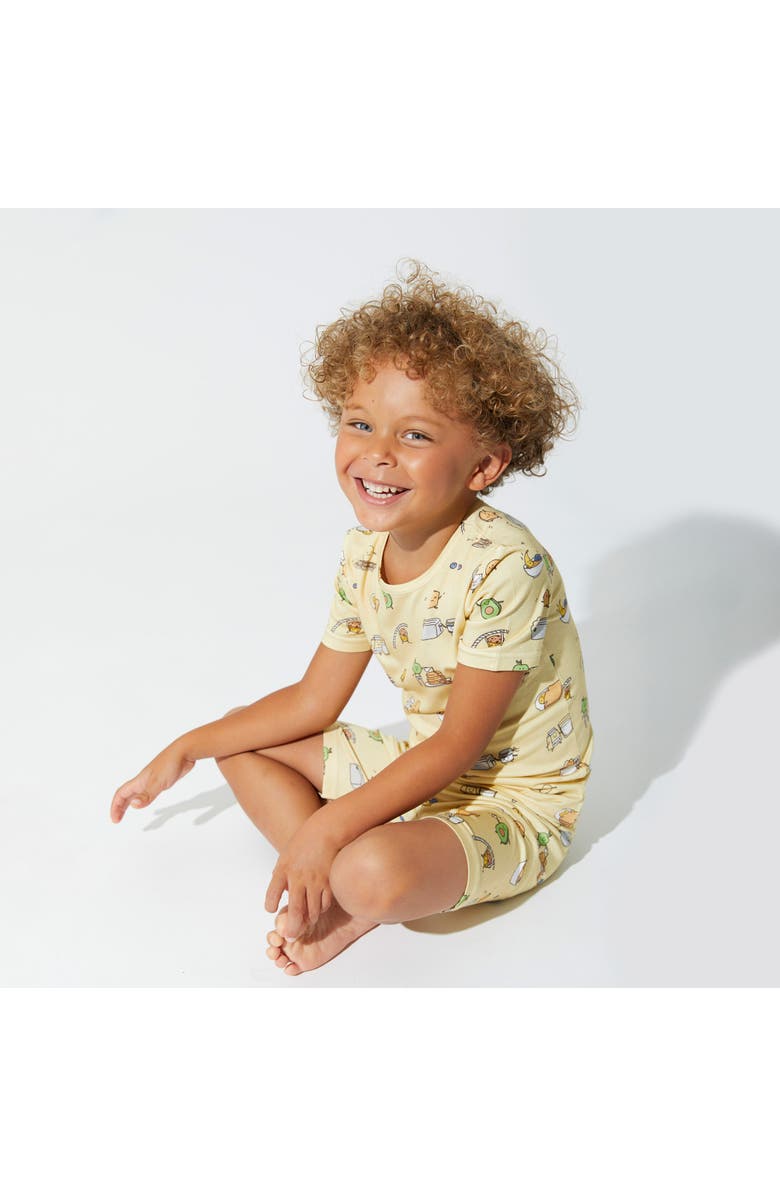 Bellabu Bear Love You Brunches Kids 2-Piece Short Sleeve & Shorts Pajama Set, Alternate, color, Love You Brunches