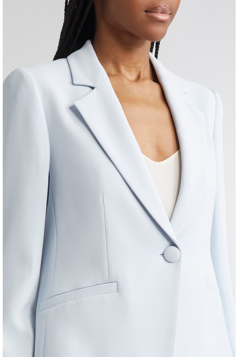 Cady One-Button Crepe Crop Blazer, Alternate, color, ZEN BLUE