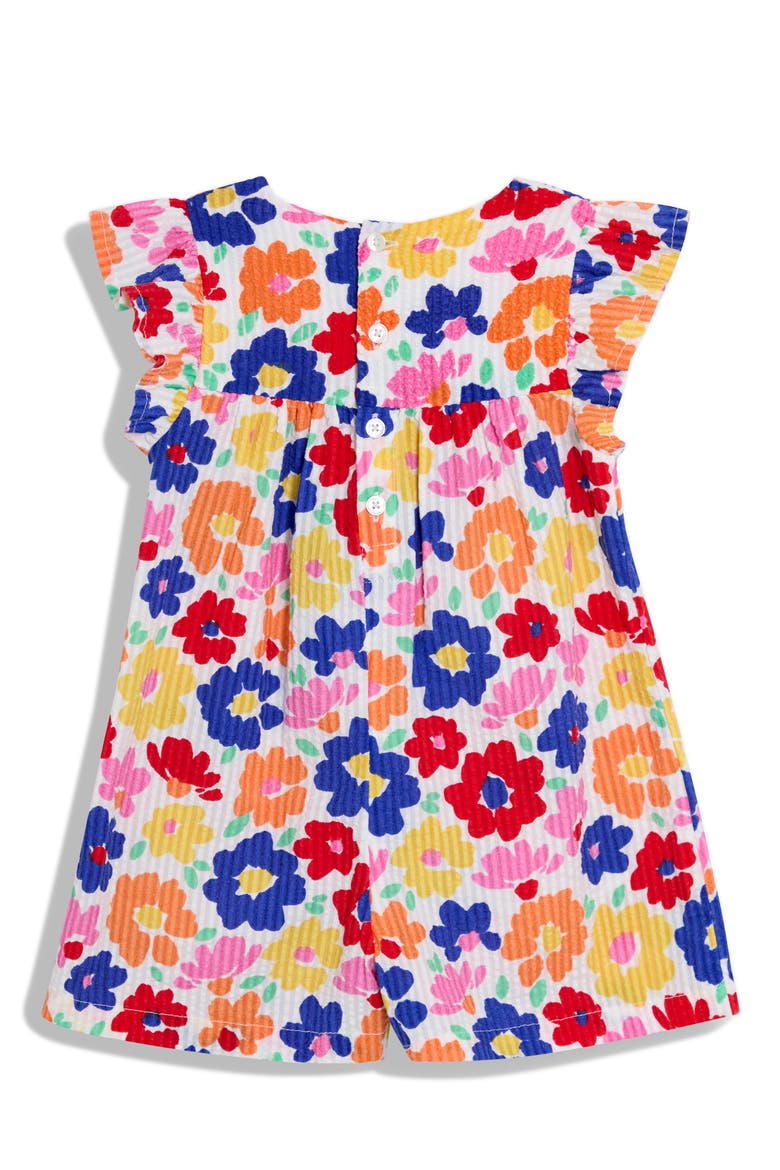 Bright Floral Romper, Alternate, color, FUCHSIA