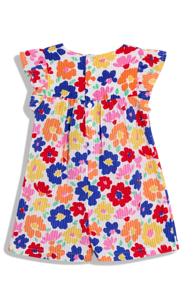 JOJO MAMAN BEBE Bright Floral Romper, Alternate, color, Fuchsia