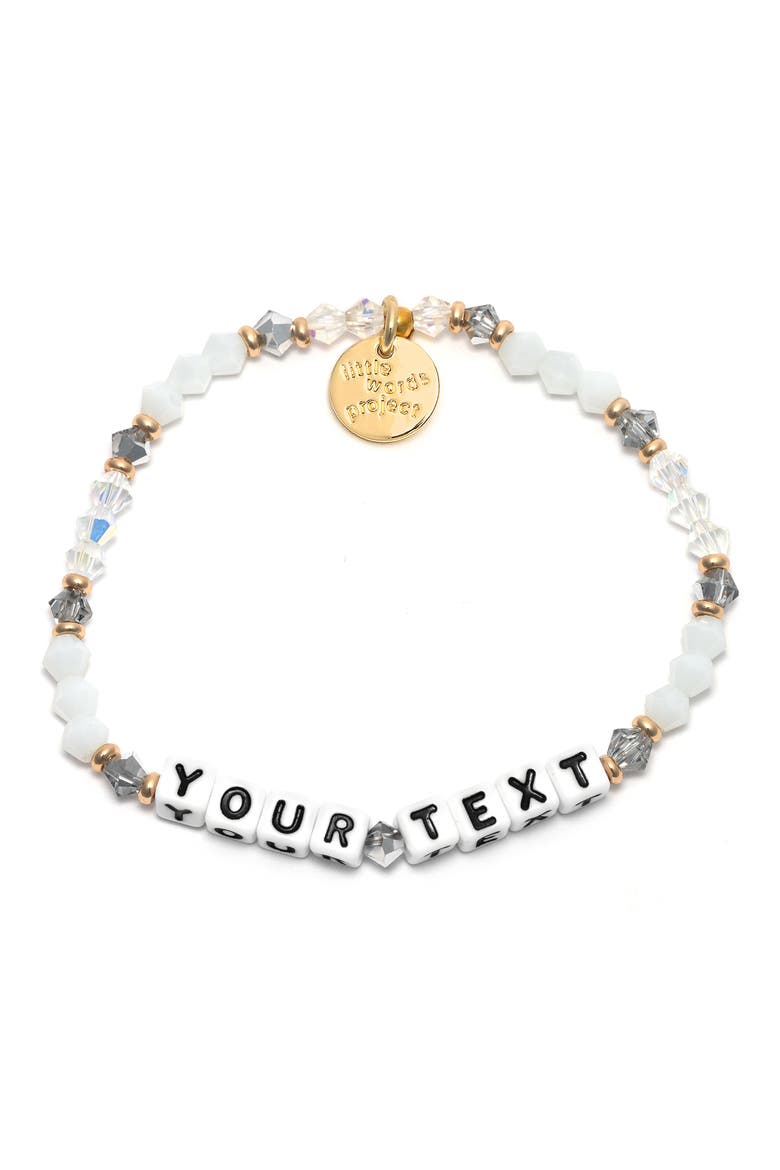 Empire Custom Beaded Stretch Bracelet, Main, color, WHITE