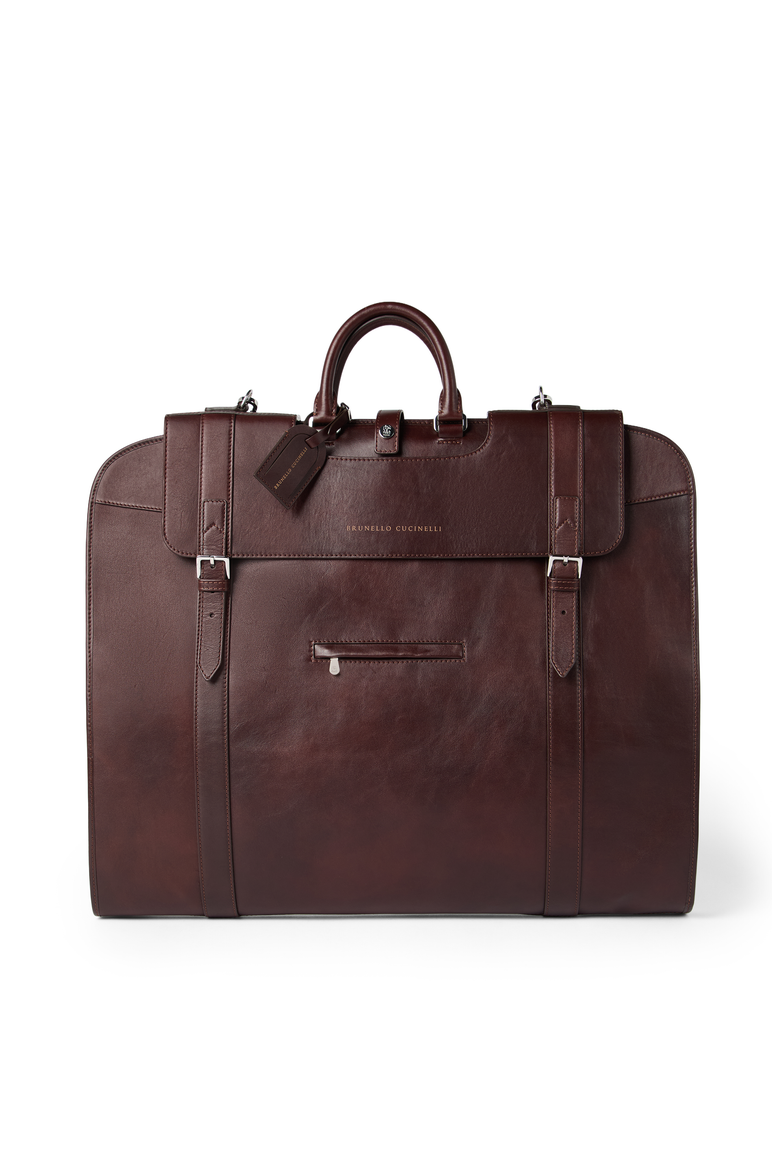Calfskin suit carrier, Main, color, Burgundy