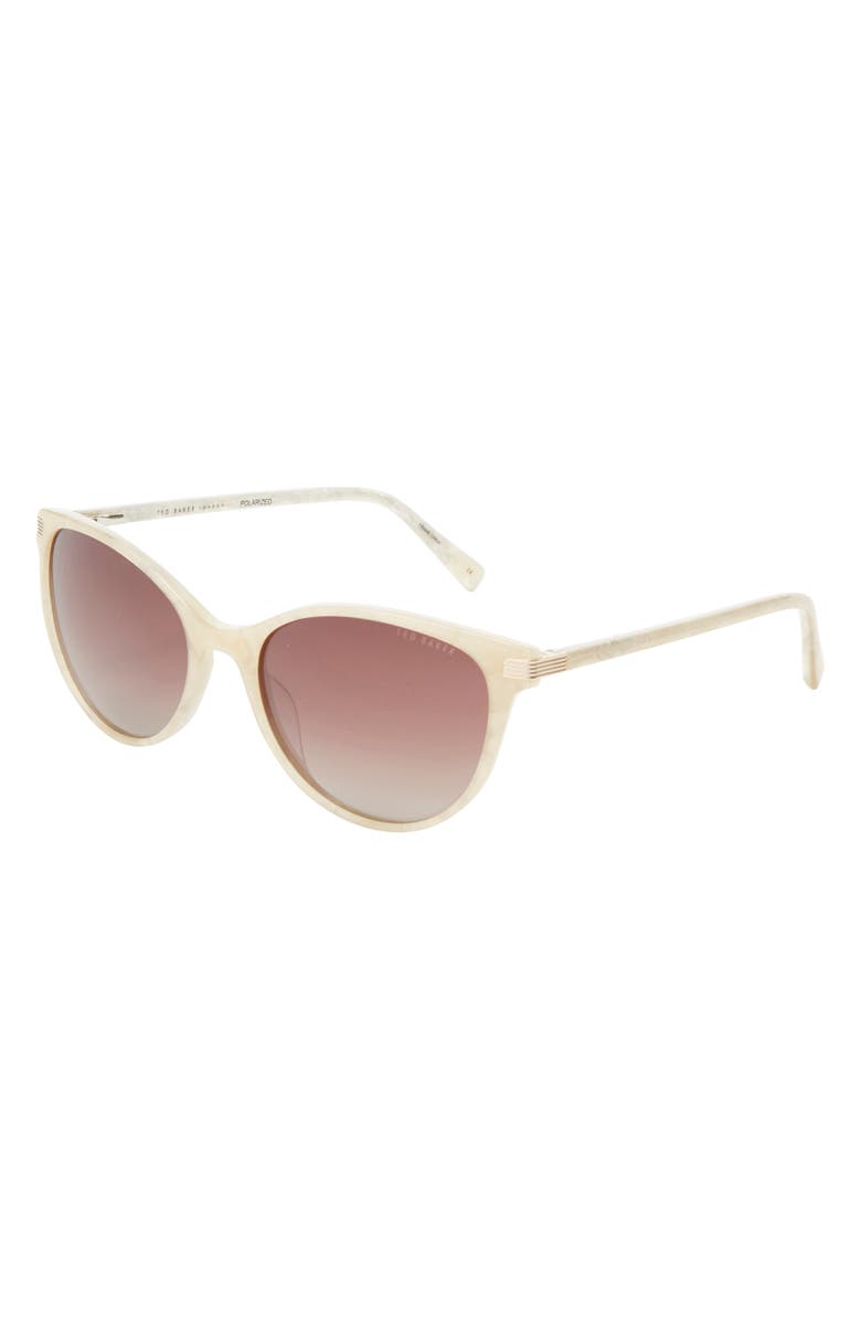 Ted Baker London 56mm Cat Eye Sunglasses, Alternate, color, Bone