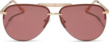 DIFF Tahoe Aviator Sunglasses with Mauve Lenses