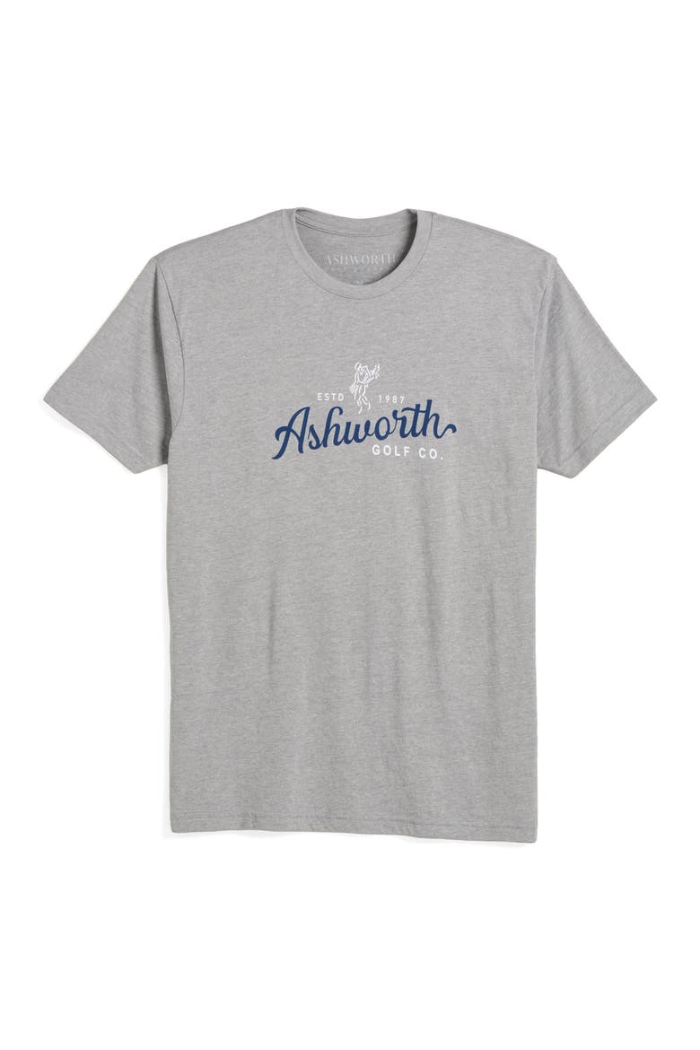 Ashworth Script Tee, Main, color, Heather Grey w/ Navy White