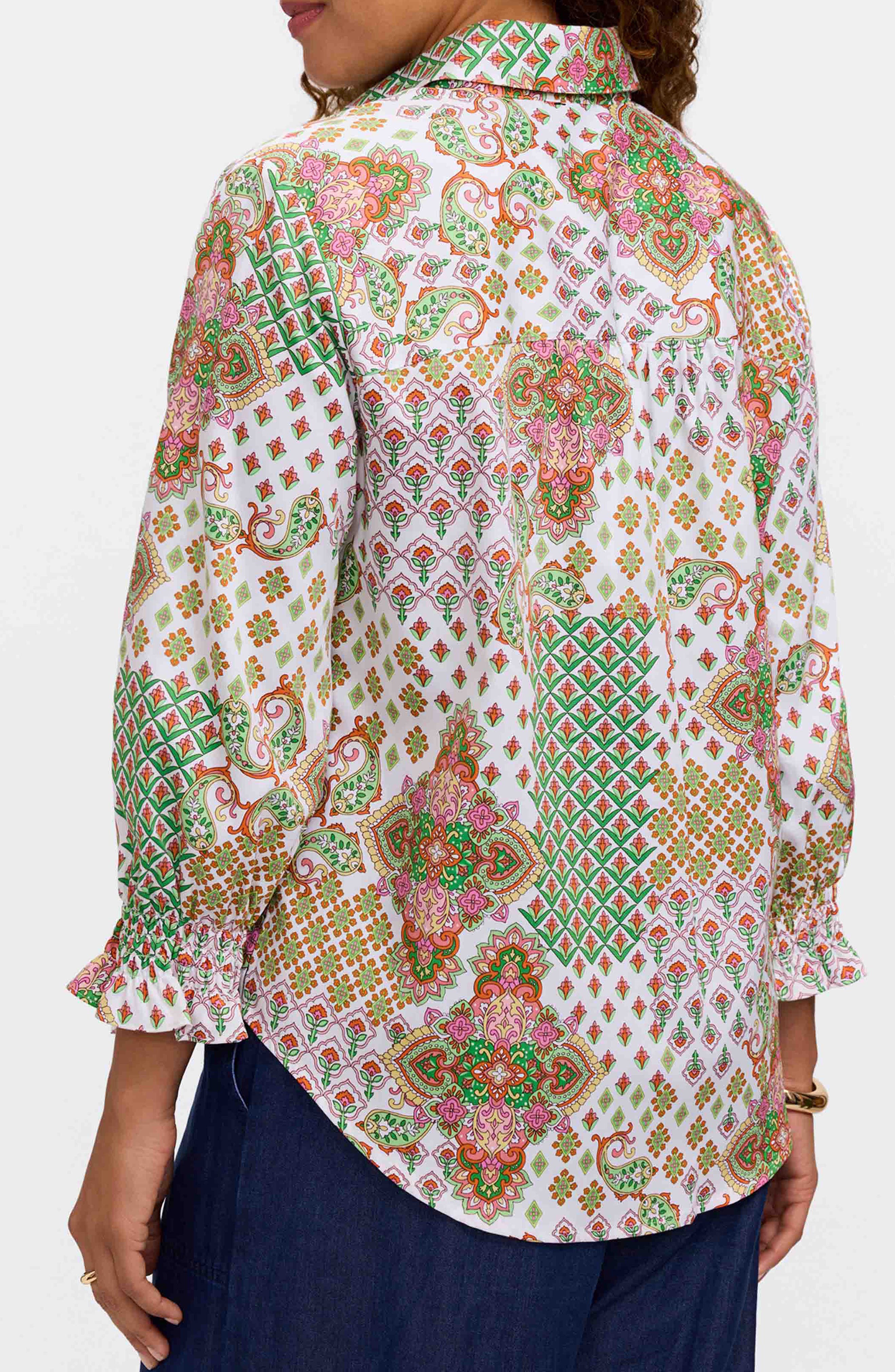 Olivia Patchwork Print Button-Up Shirt - image 2