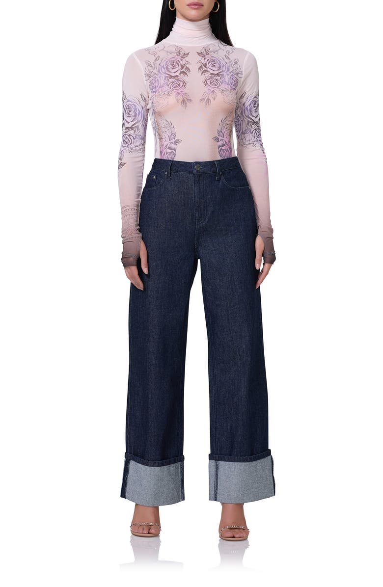 AFRM Kendall Wide Leg Cuff Jeans, Alternate, color, 