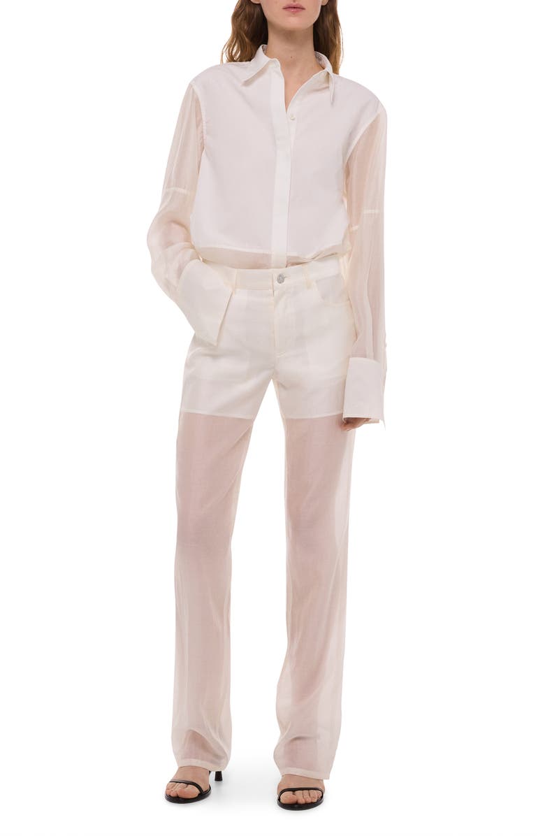 Helmut Lang Sheer Bootcut Pants, Alternate, color, 