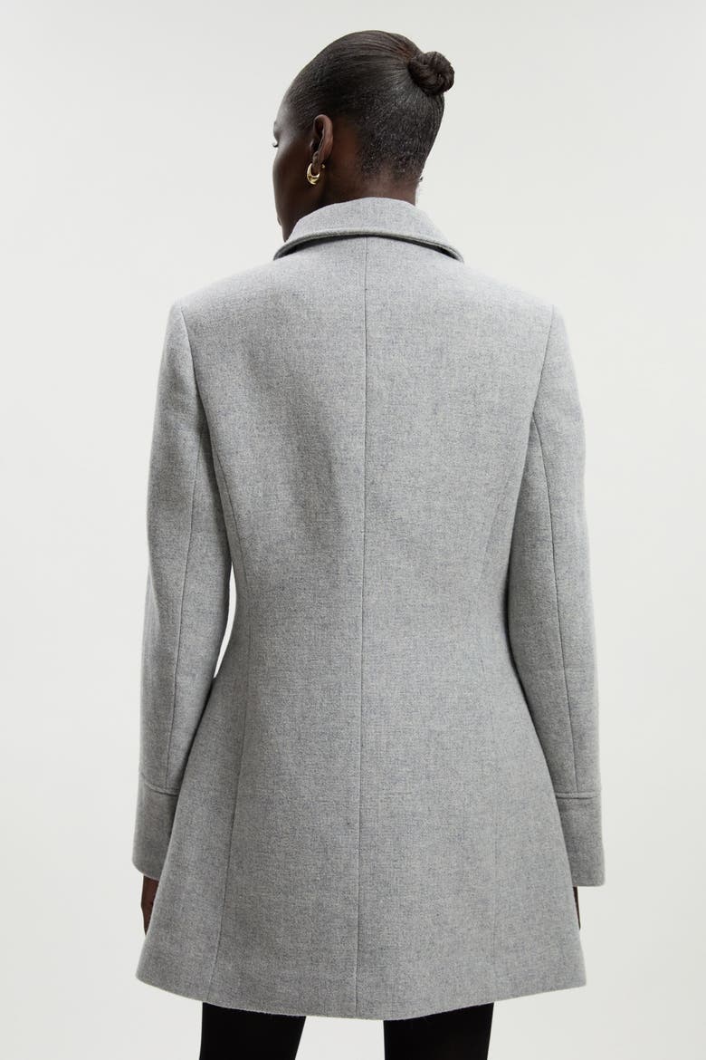 Sculpted Midi Knot-Front Occasion Coat, Alternate, color, Grey Marl