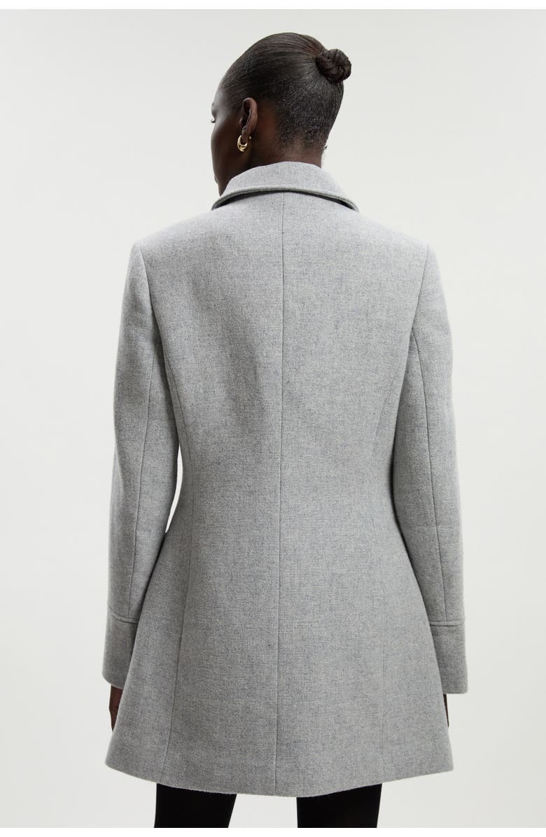 Karen Millen Sculpted Midi Knot-Front Occasion Coat, Alternate, color, Grey Marl