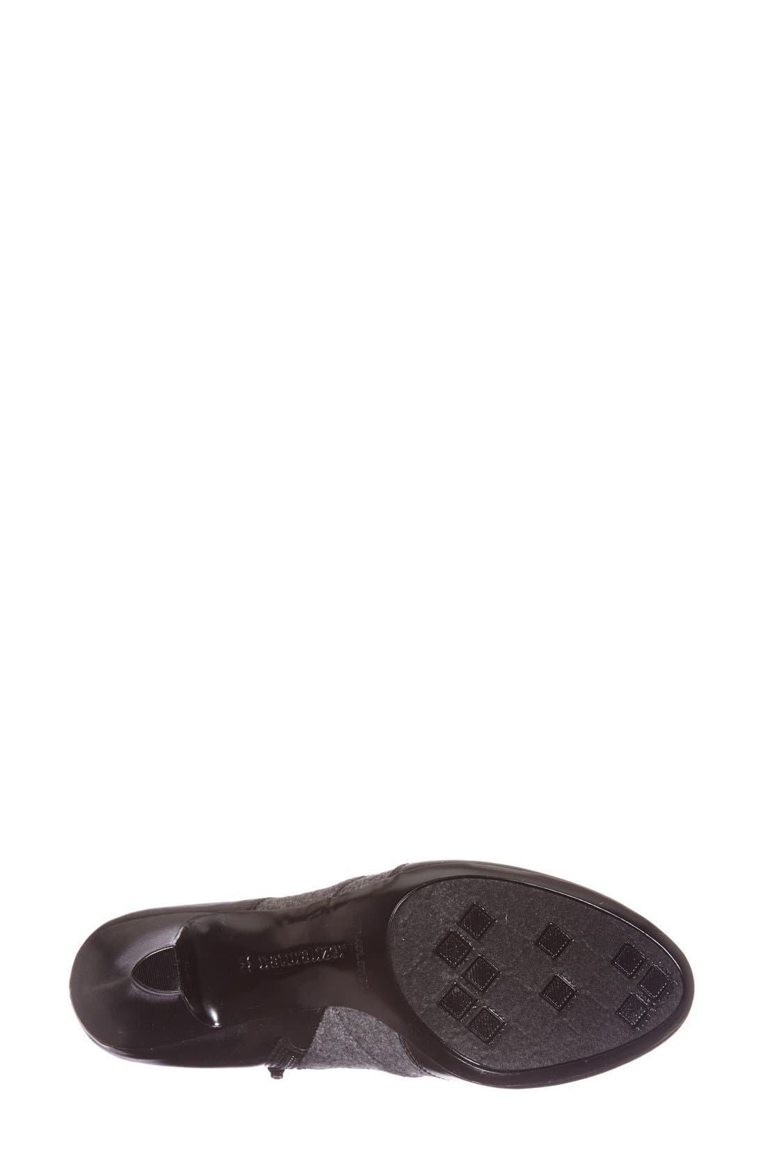 'Bettina' Lace-Up Bootie, Alternate, color, BLACK/ FLANNEL FABRIC