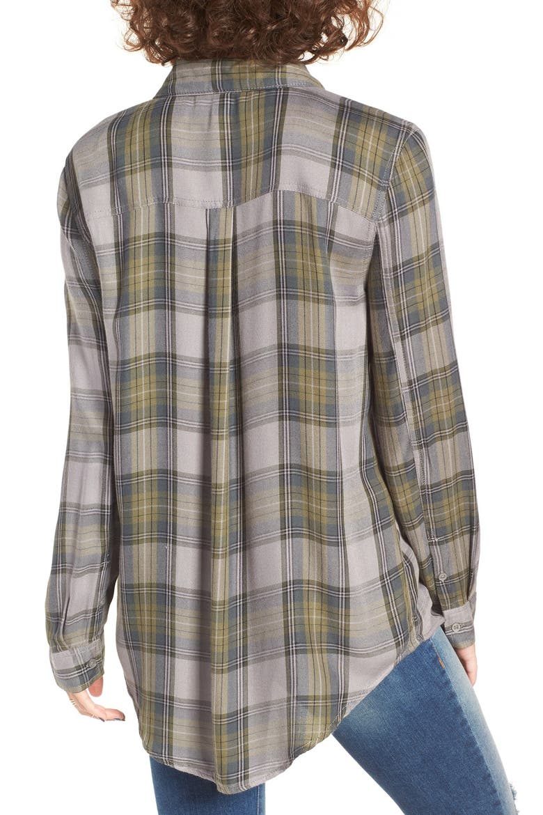 Plaid Tunic Shirt, Alternate, color, GREY CLOUDBURST CAMP PLAID