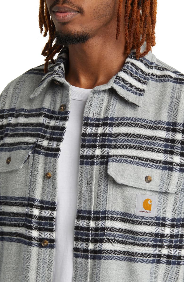 Carhartt Work In Progress Hawkins Plaid Cotton Herringbone Button-Up Shirt, Alternate, color, 